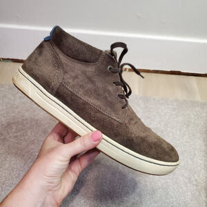 BIRKENSTOCK Bandon Suede Mid Sneakers Shoes Lace Up Brown Ivory Men's 10, 43EU